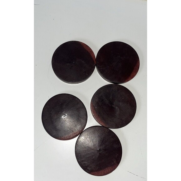 5 Wooden African Coasters Elephants Hand Carved Cup Holder Broken Unbranded - Picture 7 of 7